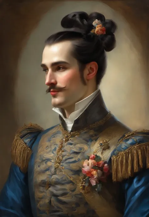 Handsome Renaissance nobleman. In photograph style. Realistic. Masterpiece. Renaissance fashion is characterized by dressy and elegant design。Ruffles and laces、2. **hairstyle on**: Mens hairstyles in the Victorian era are often short and neat with longer h...