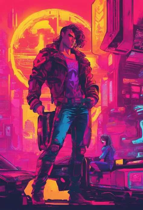 Generate me a young hot cyberpunk dude