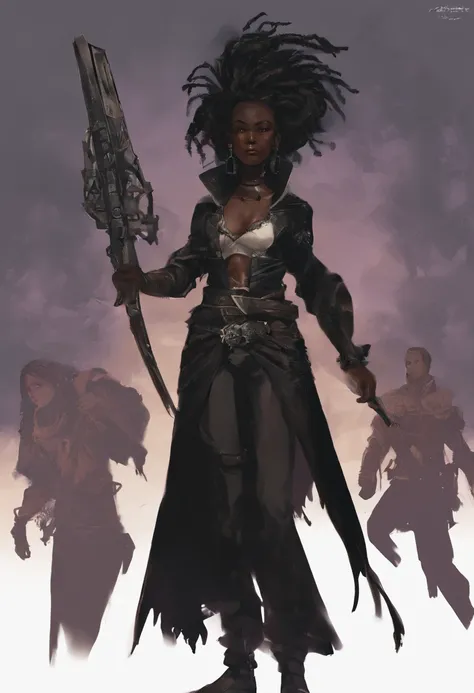 castlevaniaannette, short hair, black hair, dark skin, (black eyes:1.5), dark-skinned female, very dark skin, dreadlocks,