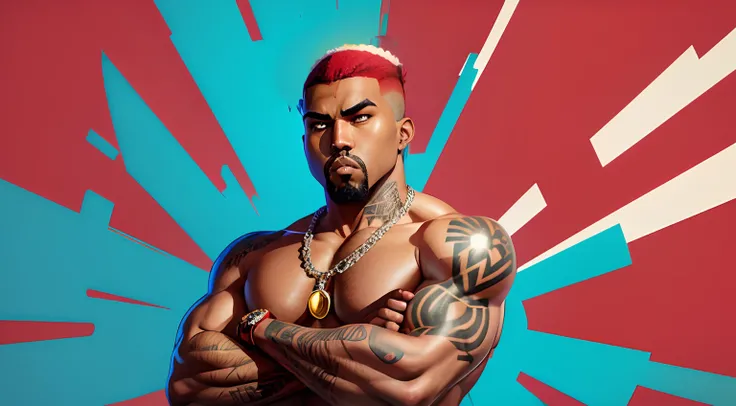 Kanye West desenhos animados anime cartoon , corte vermelho