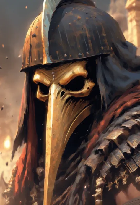 (((Long nose helmet,(similar to the black plague),))) best quality, ultra-high resolution, 4K detailed CG, master piece,SETH,god of chaos, Egyptian mythology,expression of evil,Egyptian clothing, desert ,((long nose, long ears) ) ,aesthetics, Beautiful ima...