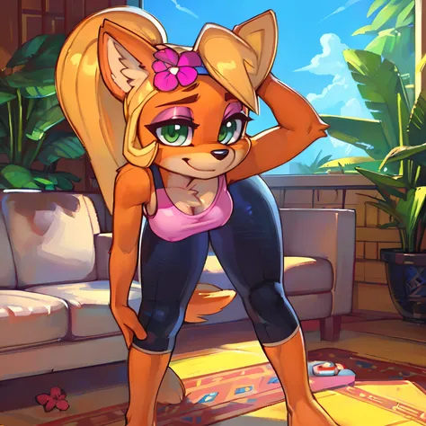 [Coco bandicoot], [Uploaded to e621.net; (Pixelsketcher), (wamudraws)], ((masterpiece)), ((high quality)), ((HD)), ((solo portrait)), ((full body)), ((front view)), ((furry; anthro)), ((detailed fur)), ((detailed shading)), ((beautiful render art)), ((fron...