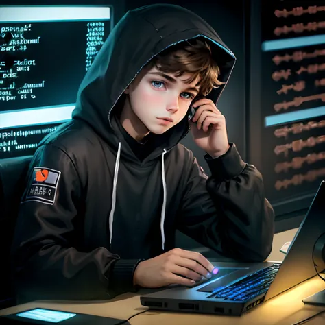 Young boy hacker