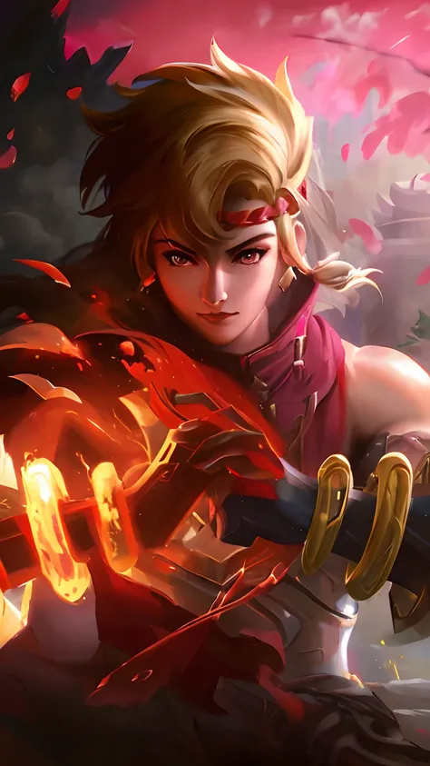 a close up of a person holding a sword in a field, heise jinyao, zenra taliyah, inspired by yang jin, official splash art, splas...