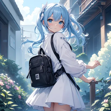 Abstract Anime Painting、high-level image quality、​masterpiece、2D、A presence that shines in cloudy skies、A mysterious scene that makes you feel like you are in a different space from your surroundings、Cute One Girl、Middle hair with matching bangs and side h...