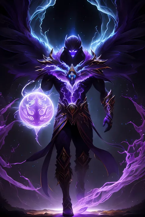 "Create an ultra-detailed, best quality, high-resolution masterpiece depicting an umbral elemental with an inhumanoid figure seeping with purple energy" perfect shadows, high quality shading, photorealistic,