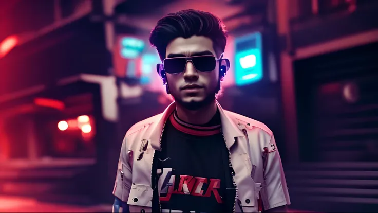 change background cyberpunk handsome boy realistic face  8k ultra realisti