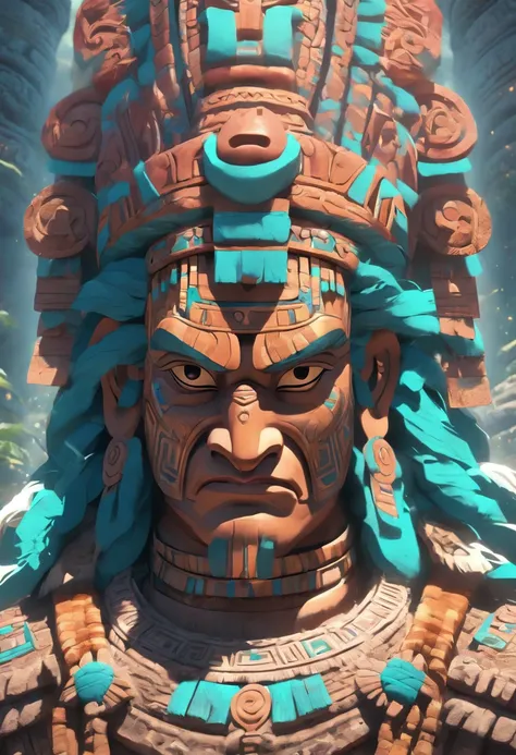 ((( Elderly Mayan God))) best quality, ultra-high resolution, 4K detailed CG, masterpiece, Itzamná, god of the heavens, Mayan mythology, elderly, old, ancient, sunlight, Mayan temples, Mayan clothing, Mexico, aesthetics, beautiful image, centered on the sc...