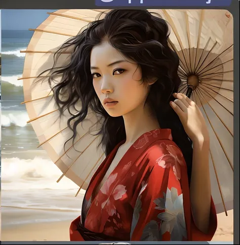 a japanese woman in beach