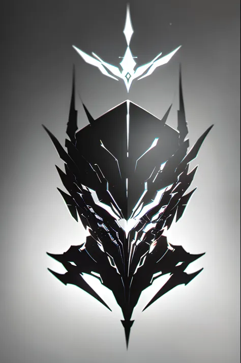 logo, plain white background, monochrome, grim grin sigil in warframe