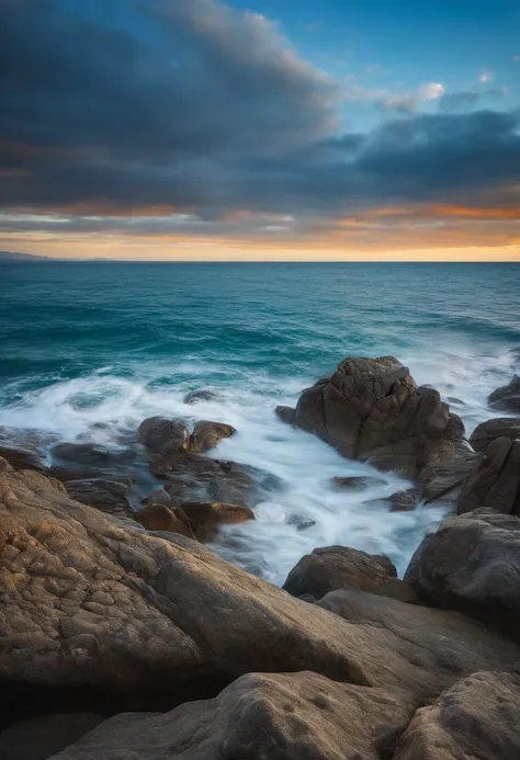 Blue sky with beautiful coast and sea