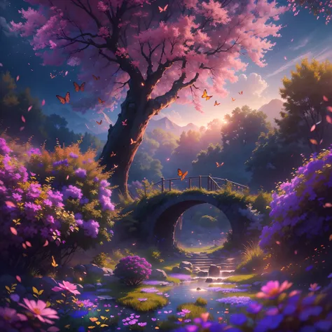 nigth，mont，Rose garden,Skysky，the space，starrysky,Skysky，galaxias，depth of fields，Light，Mist，the cherry trees，Reallightandshadow，painting-like,Ethereal atmosphere,Vibrant colors,cinematic compositions，dream magical，hoang lap，Particle effect，diffused reflec...