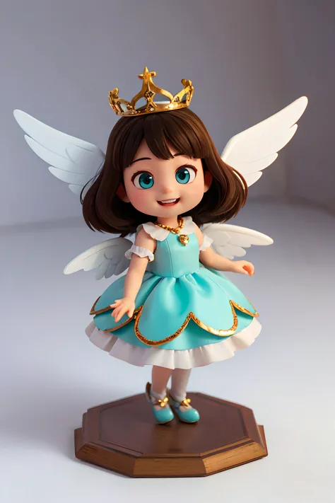 Cartoon angel with Tiffany blue dress and wings flying in the air, White background，Amazing 3D rendering of angels, Beautiful childhood angel, Beautiful fairy, Frontal angel image, Beautiful adult angel queen, Little angel characters, Fairy, Brunette angel...