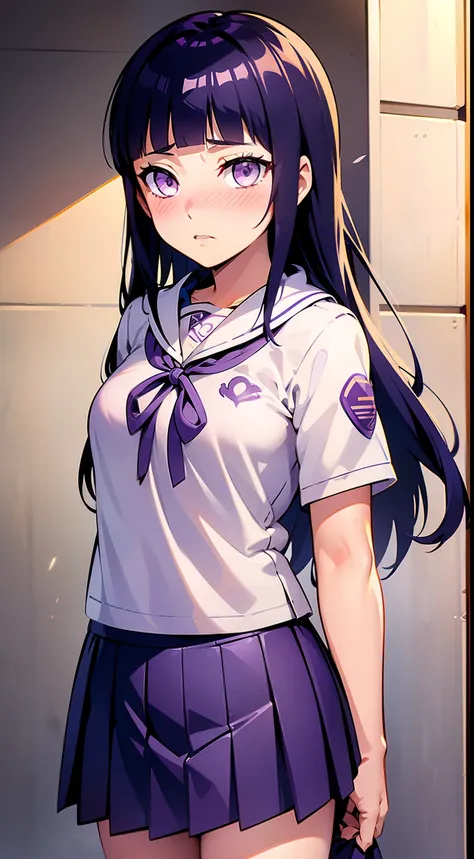 hinata hinata，white eyes，modern rental housing，panicked expression，（tsundere）、the shirt、skirt by the、（small tits）chilarism、japan...