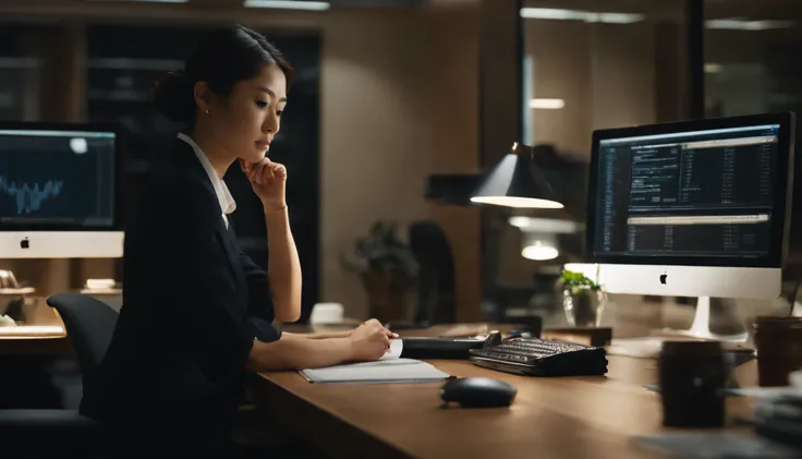 Japan woman working in office