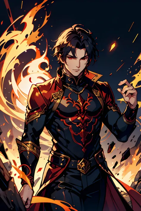 fire demon hot sexy man simple for an otome game