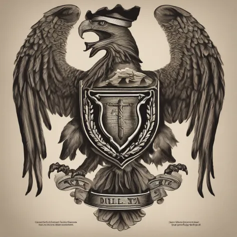 Create a coat of arms with the letters M , Um " Mente alfa " em alta qualidade , para um perfil motivacional