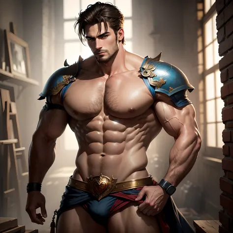 Excellent, Masterpiece, Super high resolution, Detailed background, Realistic, Muscular, Handsome.