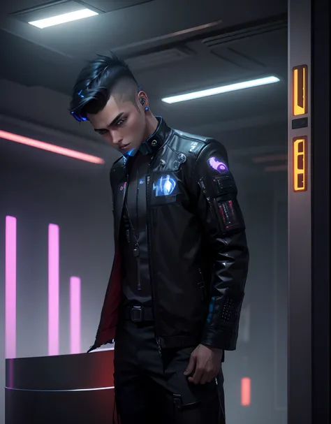 cyberpunk, handsome boy, ultra realistic, cat 8k, v4**-