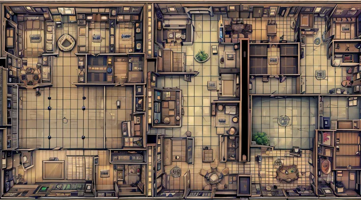 Floor plans，libraryai，Cthulhu style，the night