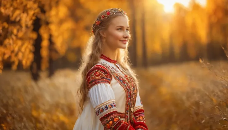 (best quality,4k,8k,highres,masterpiece:1.2),ultra-detailed,realistic, close-up of a smiling Ukrainian girl in a vibrant white national costume with the inscription "I love Ukraine". The girl has beautiful blonde hair and wears stunning makeup that enhance...