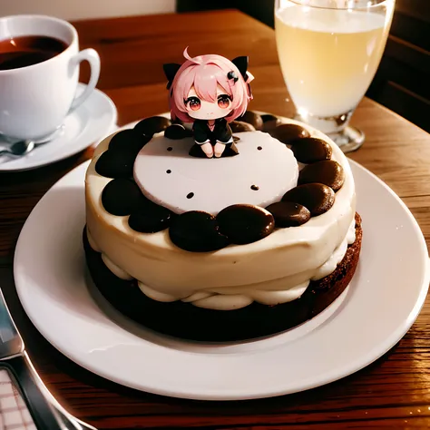 (Cake in the shape of a chibi character), Lots of chibi characters, On the table,