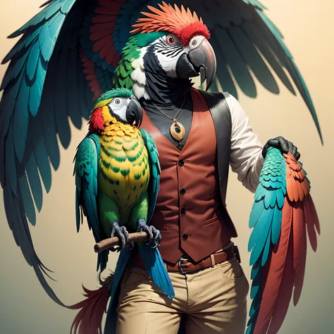 Parrot personified, homme