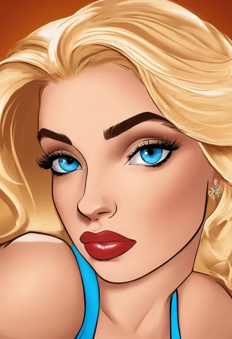 Woman blonde hair blue eyes Anne Marie,bad girl attitude