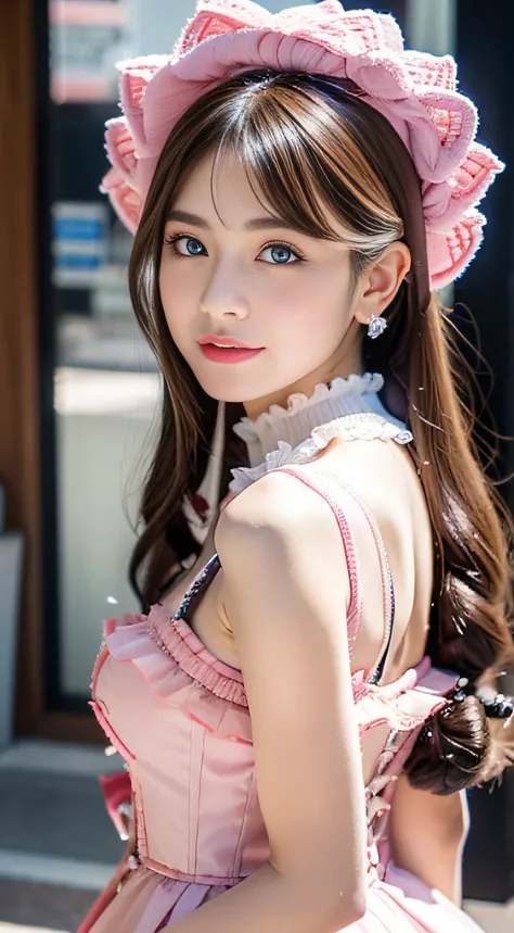 （32K,very high res, high detailing, highly accurate, masutepiece、girl1：1.5）,Raw photo & realistic atmosphere,beautiful dark blue eyes,Detailed mouth,Glossy lips,Detailed eyebrows,Eyes drawn in detail with soft white skin that shines in every detail、Very be...