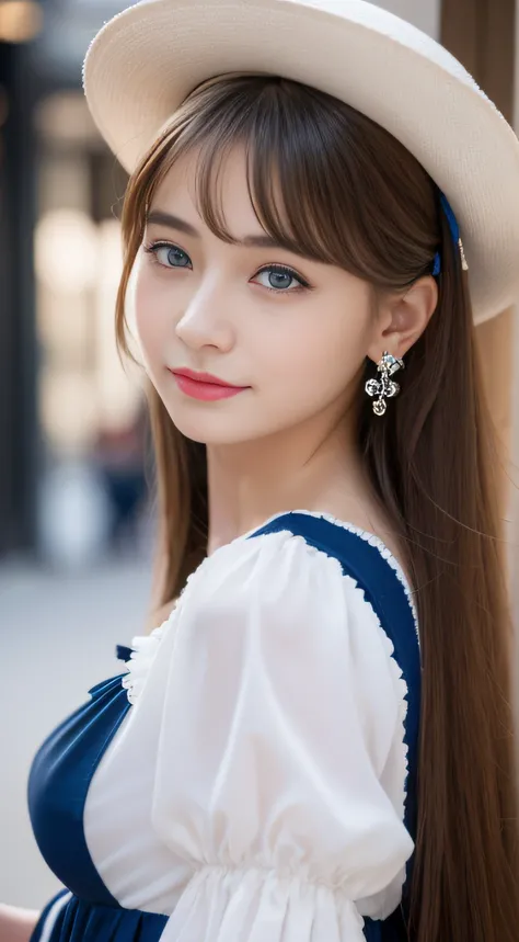 （32K,very high res, high detailing, highly accurate, masutepiece、girl1：1.5）,Raw photo & realistic atmosphere,beautiful dark blue eyes,Detailed mouth,Glossy lips,Detailed eyebrows,Eyes drawn in detail with soft white skin that shines in every detail、Very be...