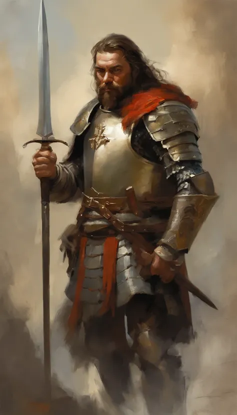 Men wearing armor with swords, highly detailed character, Paladin, ModelShoot style, (Extremely detailed CG 8k wallpaper), Body photo of the most beautiful artwork in the world, Medieval armor, Body portrait, The first king of Babylon, Nimrod, hunter, cava...