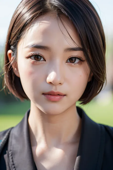 (yinchuan:1.5), close up, masterpiece, best quality, raw photo, photorealistic, face, incredibly absurdres, beautiful girl, cute, short hair, depth of field, highres, ultra-detailed, finely detail, extremely detailed, extremely detailed eyes and face, shar...