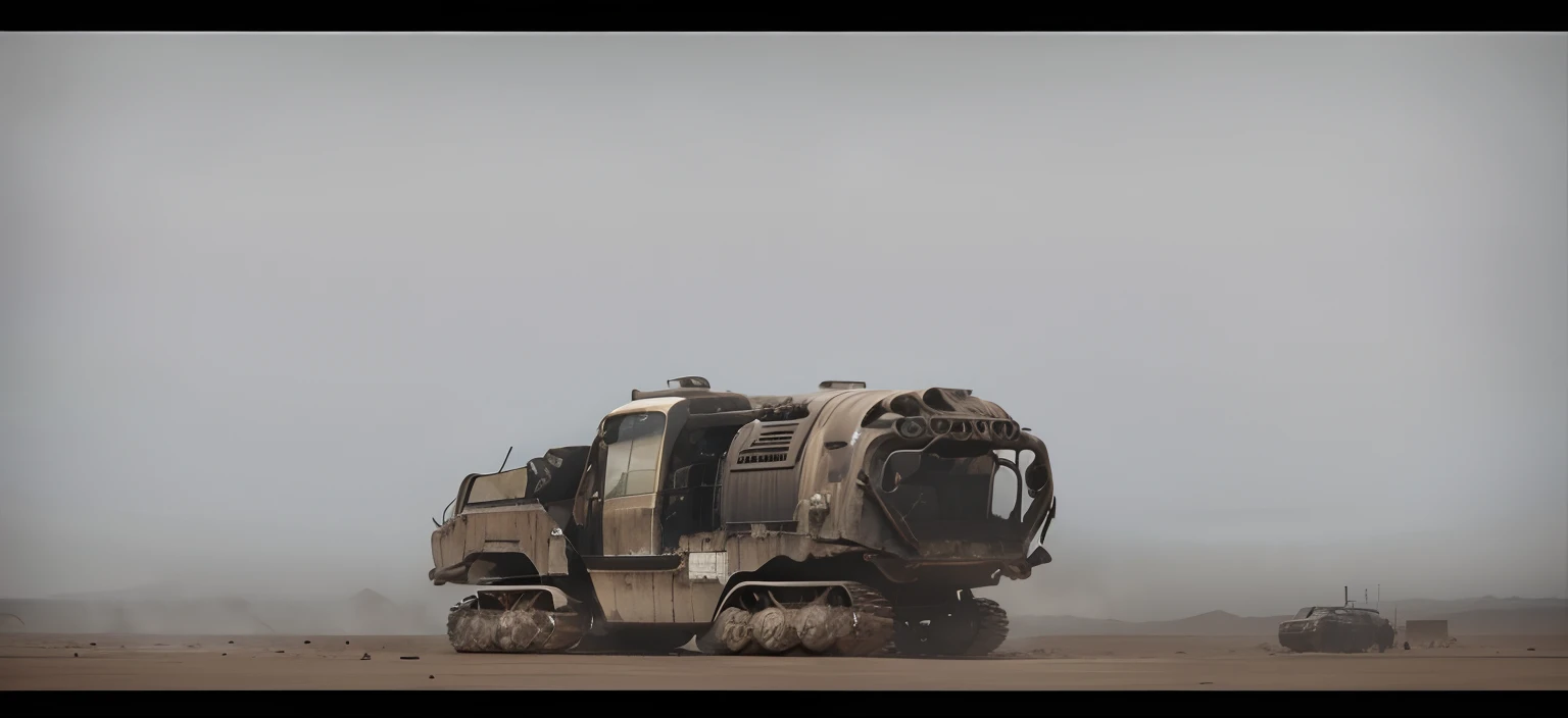 A Wasteland style post-apocalyptic base car with a steel shell，HD picture quality，the detail，chariot