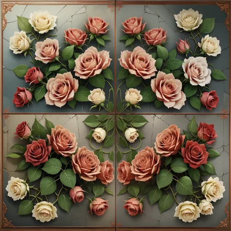 vintage roses pattern tile --auto --s2