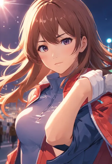 (8k, best quality, masterpiece:1.2), ultra-detailed, Masterpiece, realistic lighting,masterpiece, best quality, masterpiece, official art,extremely detailed CG unity 8k wallpaper,beautiful detailed eyes, light on face, 1girl, Asuka,Upper body, breasts, pil...