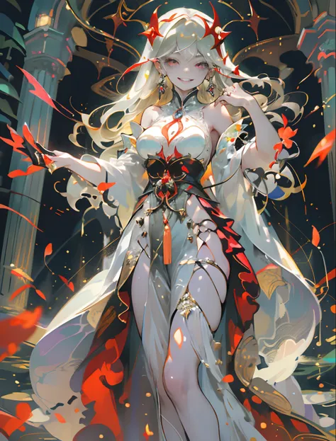 Beautiful girl traditional asian, Beautiful Girl, Traditional women, In surreal water style, Aesthetic aesthetics of anime, Xiaofei Yue, Deep gold and shallow aquamarine, Frederick Sanders, dark white and bright crimson color,, Great introspection,,(Powerf...