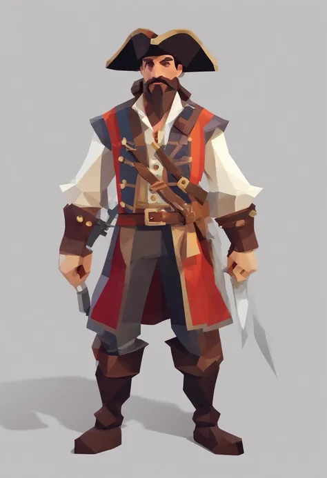 pirate, stylized, portrait, colorfull, game character