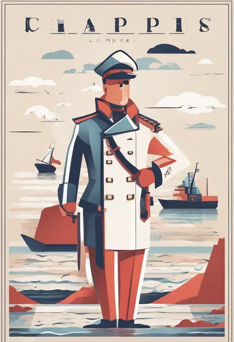 ship captain, stylized, portrait, game character, easy simple