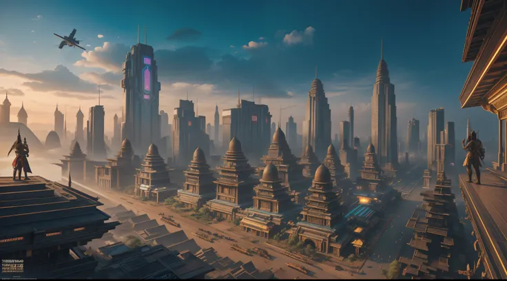 (masterpiece), (Majapahit), (kingdom), (Nusantara), (dystopian), (cyberpunk), The Great Majapahit Empire in the Future, advanced technology, cyberpunk Style, Mix of Traditional and Modern Futuristic, High detailed, hyper realistic, View of a Great Kingdom ...