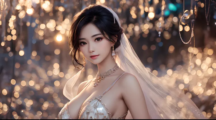 Realistic lighting, Top Quority, 8K resolution, (masterpiece: 1.3), (Clear focus: 1.2), 1 Asian girl, beautiful face, smooth white skin, big double eyelids, light makeup Sexy expressions, Perfect anatomy of the body, (perfect body: 1.6), (big chest 1.7), l...