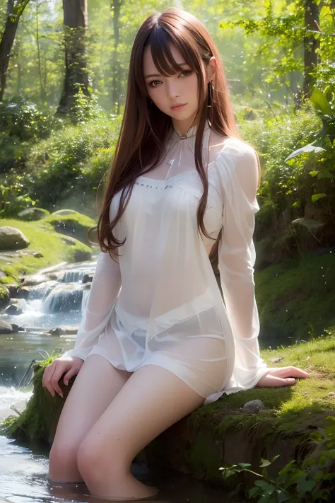 Stable Diffusion prompt:
Anime costume, medium:real girl, beautiful detailed eyes, beautiful detailed lips, extremely detailed eyes and face, long eyelashes, 1girl, full body, wet white shirt, red hair,camping background, power girl, in the mountain, raini...