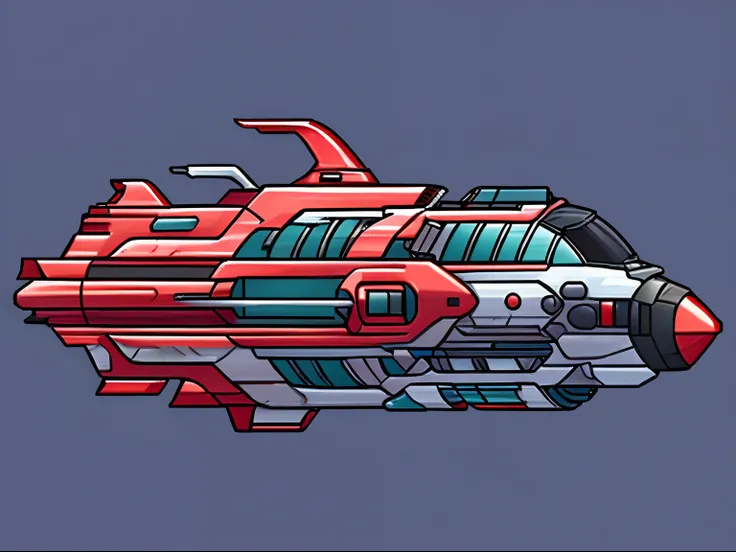 Theres a spaceship in a Spaceshooter 2D game, uma nava vermelha de aparencia futurista, gameicon, icone 2 d, sprite para um video game, symmetr,(futuristic spacecraft), detalhado, 2 d, (imagem de perfil : 1.5)