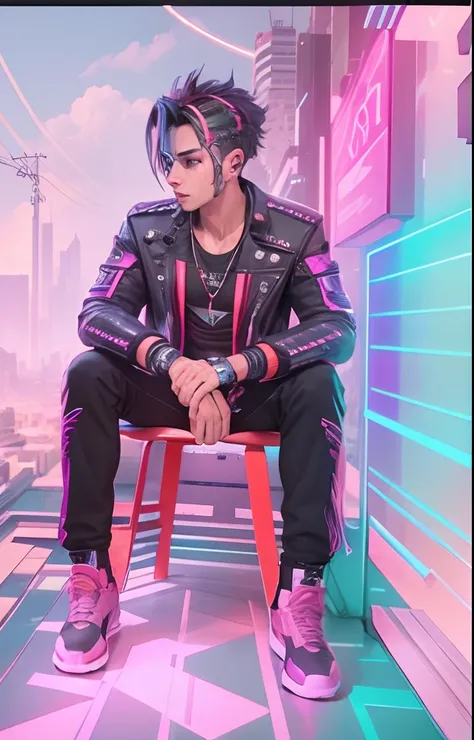 Change background cyberpunk handsome boy, realistic face, 8k, ultra realistic! Really good