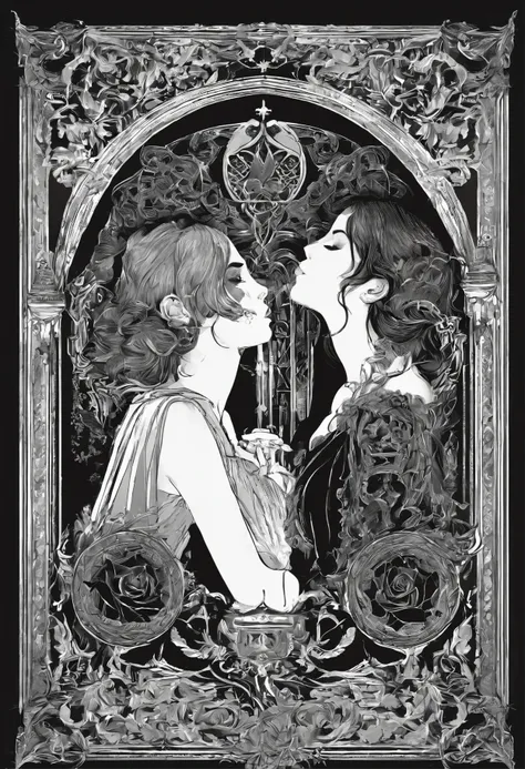 Poster concept art with two girls kissing on it