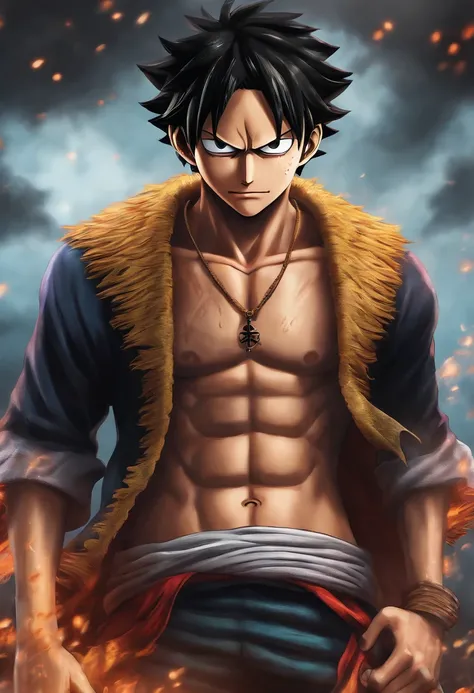 Crie luffy do one piece de forma realista