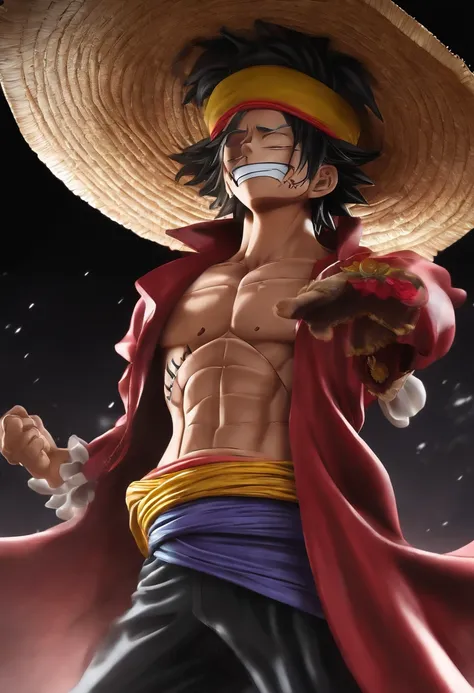 Crie luffy do one piece de forma realista