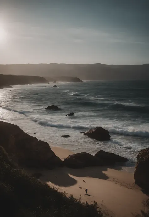 praia, Cinematographic photo, foto realista, 8k, alta qualidade