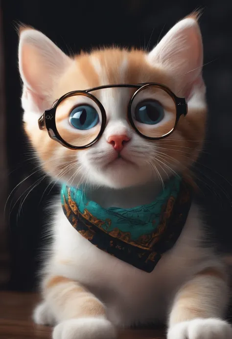 NFT-style kittens face wearing glasses