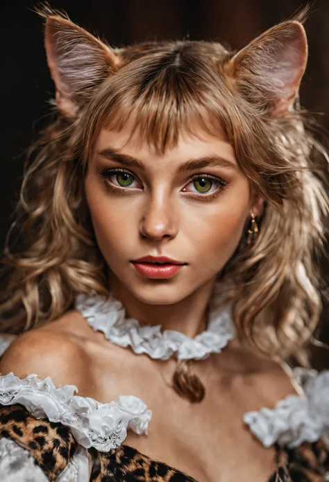 a portrait of a cat girl, close up photo, masterpiece, best quality