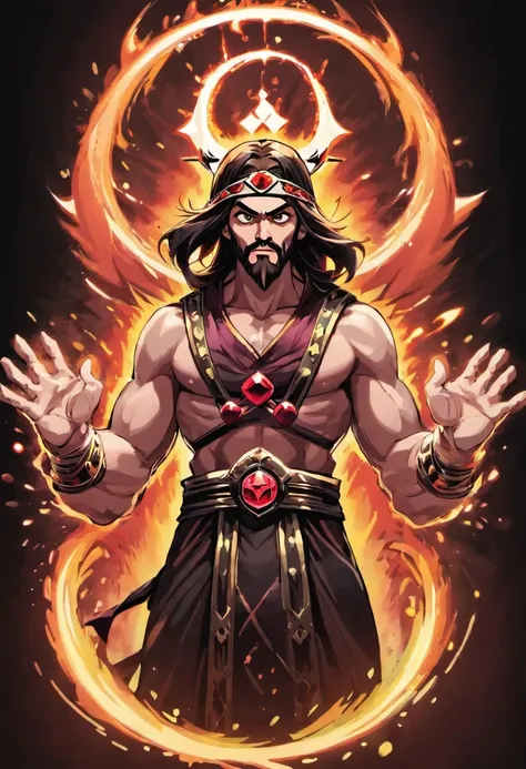 Jesus Cristo com uma coroa de espinhos como um personagem de Mortal Kombat